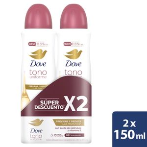 Desodorante Dove Aerosol Dermo Aclarant X 150 Ml X 2 Unds P. Esp