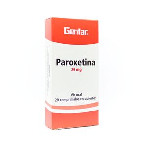 Paroxetina 20 Mg X 20 Tabl