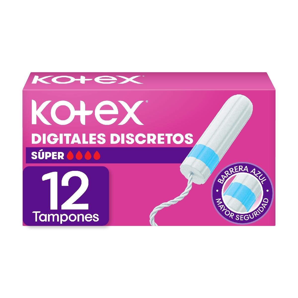 Ki | Tampon Kotex Discretos Super Digital X 12 Und