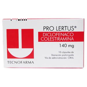 Pro Lertus Diclofenaco Colestiramina 140 Mg X 20 Tabl