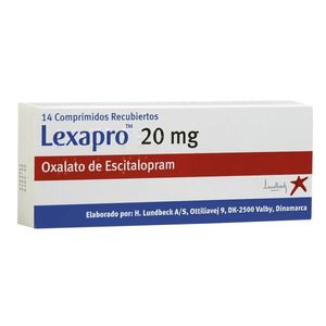 Lexapro Escitalopram 20 Mg X 14 Comp