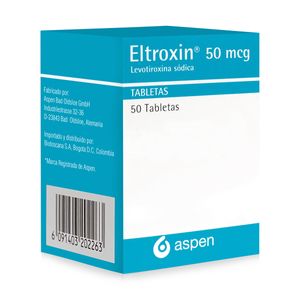 Eltroxin Levotiroxina 50 Mcg X 50 Tabl