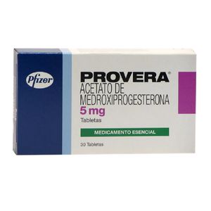 Provera Medroxiprogesterona 5 Mg X 30 Tabl