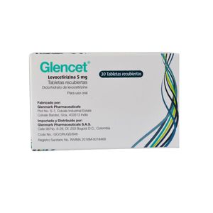 Glencet Levocetirizina 5 Mg X 30 Tab