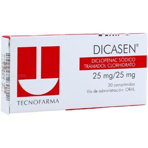 Dicasen Diclofenaco/tramadol 25/25 Mg X 20 Comp