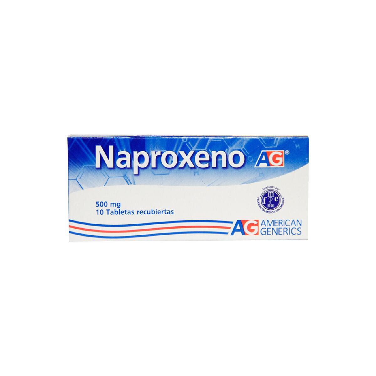 NAPROXENO 500 MG CAJA X 10 TABL - TuDrogueríaVirtual.com