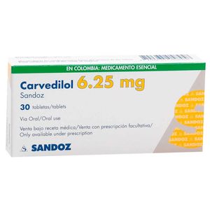 Carvedilol 6.25 Mg Caja X 30 Tabl