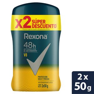 Desodorante Rexona Barra Men V8 X 50 Gr X 2 Und P.esp