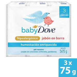 Jabon Barra Dove Baby Humectacion Enriquecida X 75 Gr X 3 Und