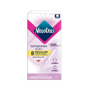 Tampon Nosotras Regular Aplicador Sensiti-v X 8 Und