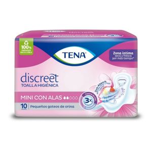 Tena Mujer Mini Con Alas X 10 Und