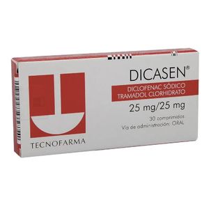 Dicasen Diclofenaco/tramadol 25/25 Mg X 30 Comp