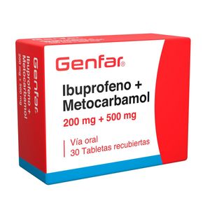Ibuprofeno + Metocarbamol 200/500 Mg X 30 Tabl