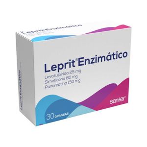 Leprit Enzimatico Levosulpirida/pancreatina/simeticona 25/150/80 Mg X 30 Grageas