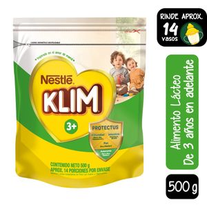 Alimento Lacteo Klim 3+ Dha Bolsa X 500 Gr