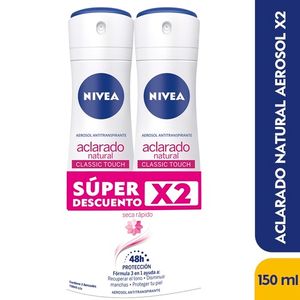 Desodorante Nivea Aerosol Women Aclarado Clasico X 150 Ml X 2 Und Precio Especial
