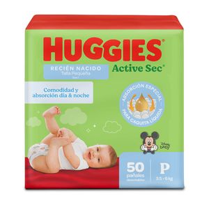 Panal Huggies Active Sec Talla P/1 X 50 Und