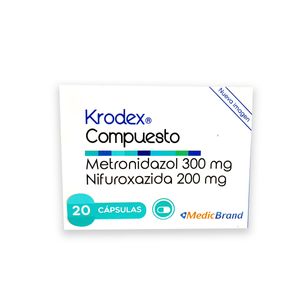 Krodex Compuesto Metronidazol/nifuroxazida 300/200 Mg X 20 Cap