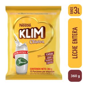 Leche Klim Fortificada Instantanea Bolsa X 360 Gr