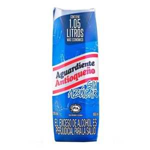 Aguardiente Antioqueno Sin Azucar Azul Tetrapack X 1.05 Lt