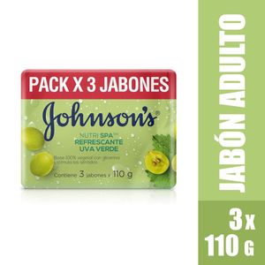 Jabon Barra Johnson Nutricion Fortalecedora X 110 Gr X 3 Und