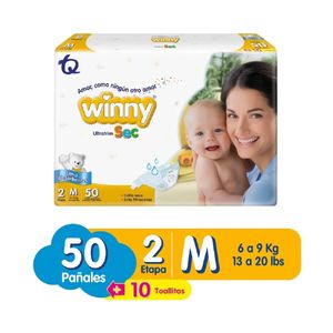 Panal Winny Ultratrim Sec Talla 2 X 50 Und Gratis Toallas Humedas