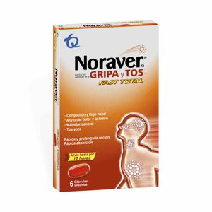 Noraver Gripa Fast Total Ibuprofeno/levocetirizina/fenilefrina X 6 Cap