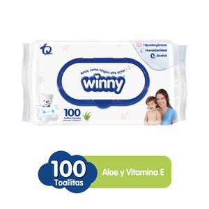 Toallas Humedas Winny Aloe Y Vitamina E X 100 Und