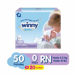 Panal Winny Sensitive Talla 0 X 50 Und Gratis Toallas Humedas