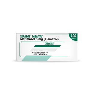 Tapazol Metimazol 5 Mg X 100 Tabl