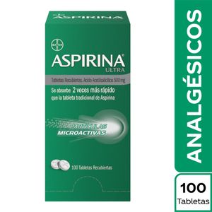 Aspirina Ultra Acido Acetilsalicilico 500 Mg X 100 Tabl