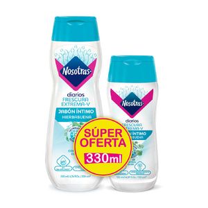 Jabon Intimo Nosotras Frescura Extrema X 200 Ml + X 130 Ml Super Oferta