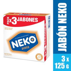 Jabon Barra Neko Avena X 125 Gr X 3 Und