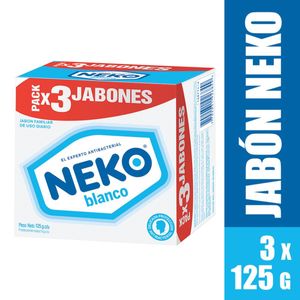 Jabon Barra Neko Blanco X 125 Gr X 3 Und