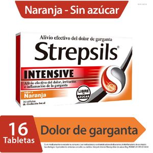 Strepsils Intensive Naranja Sin Azucar X 16 Tabl