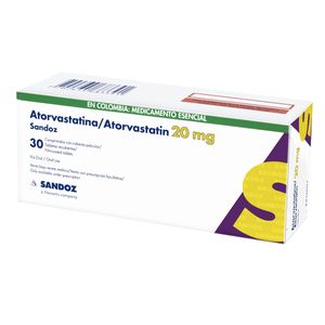 Atorvastatina 20 Mg Caja X 30 Tabletas