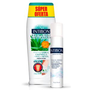 Jabon Intimo Intibon Sabila Calendula X 210 Gr + Jabon Equilibrio Natural X 55 Ml Precio Especial