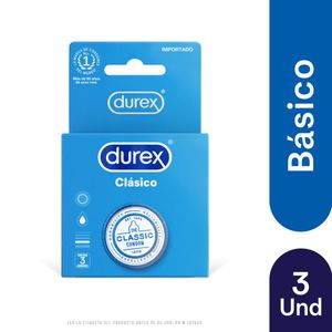 Condones Durex Clasico X 3 Unidades