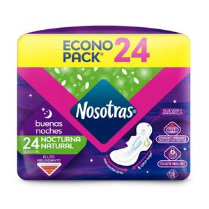 Toallas Nosotras Nocturna Natural Aloe Vera Alas X 24 Und