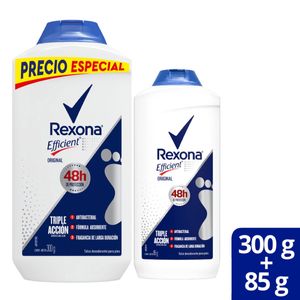 Talco Rexona Efficient X 300 Gr Gratis Talco Rexona X 85 Gr