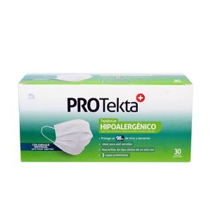 Tapabocas Quirurgico Protekta Hipoalergenico X 30 Unidades