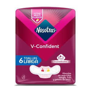 Toallas Nosotras V-confident Larga Alas X 6 Und