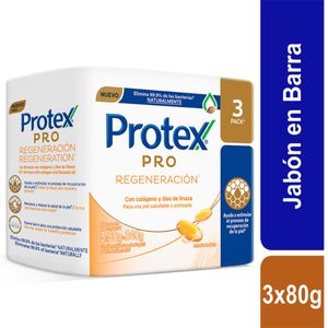 Jabon Barra Protex Pro Regeneracion X 80 Gr X 3 Und