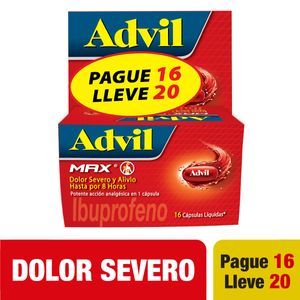 Advil Max Ibuprofeno 400 Mg Pague 16 Lleve 20 Cap