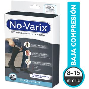 Medias No-varix Hombre Baja Compresion Negra Talla M X 1 Par