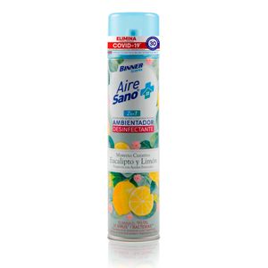 Ambientador Desinfectante Aire Sano Eucalipto Y Limon Aerosol X 400 Ml