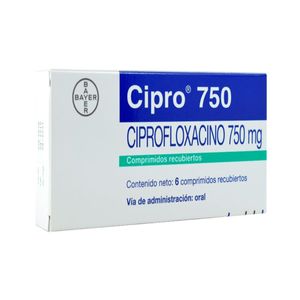 Cipro Ciprofloxacina 750 Mg X 6 Tabl