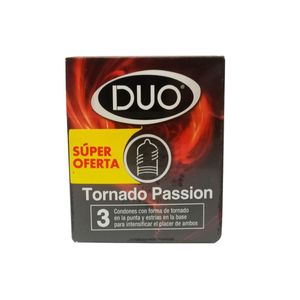 Condones Duo Tornado Passion X 3 Unds Super Oferta