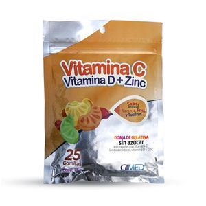 Vitamina C + D + Zinc Gomitas Sobre X 25 Und