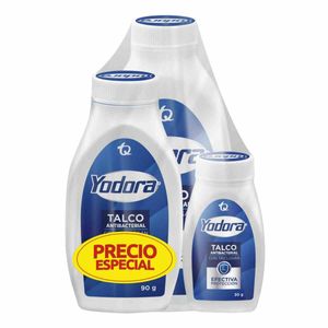 Talco Yodora X 120 Gr + 90 Gr + 30 Gr Precio Especial